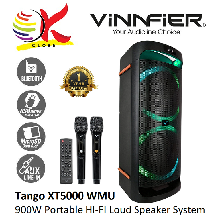 VINNFIER TANGO XT5000 WMU 900W PORTABLE BLUETOOTH HIFI LOUD SPEAKER