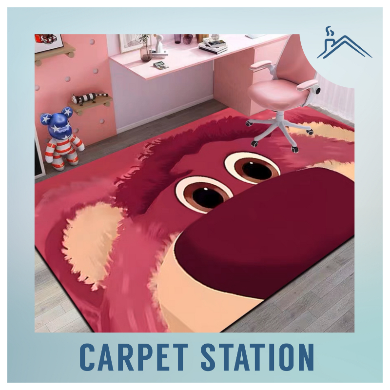 Disneyland Character Lotso Strawberry Bear Design Carpet Velvet Home ...