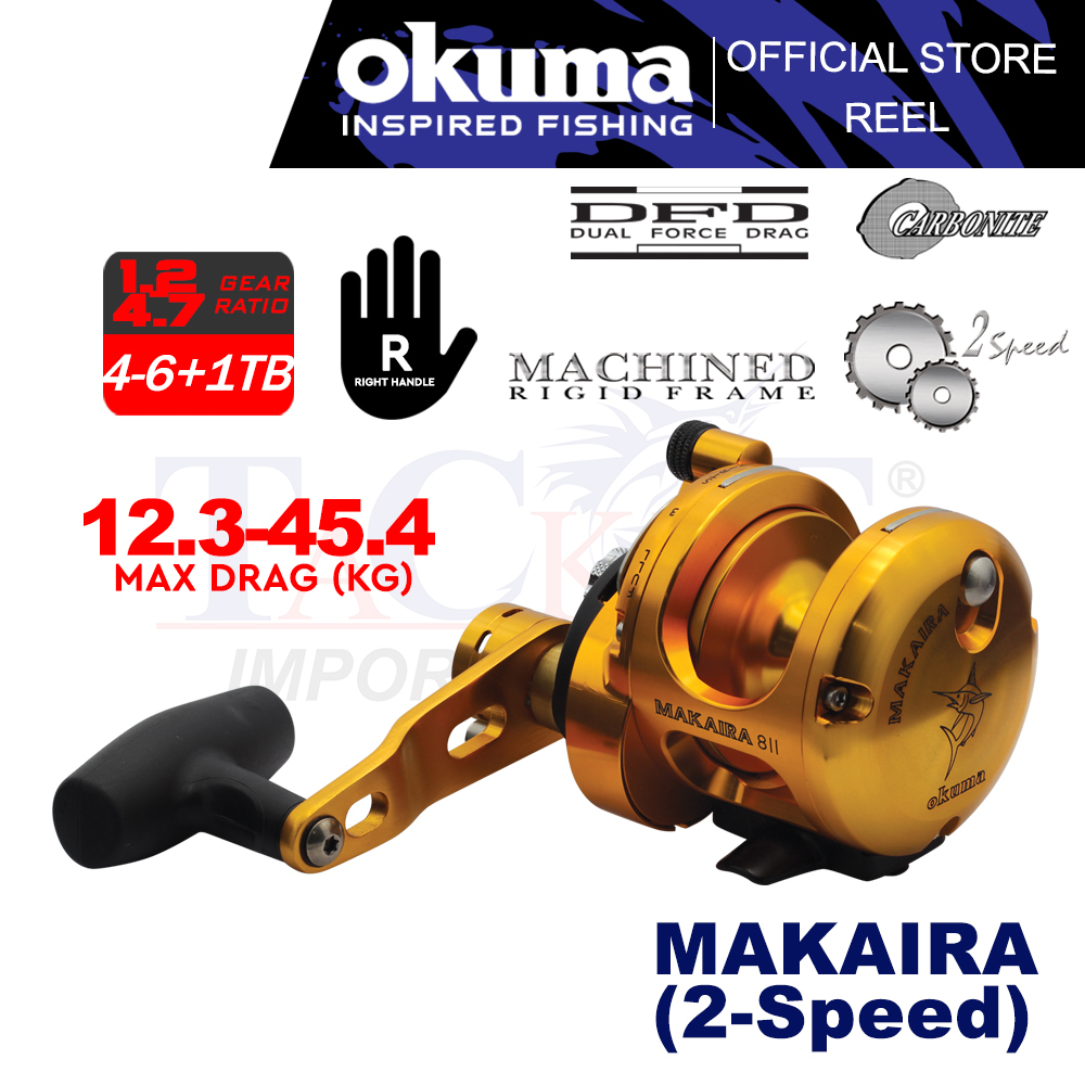 Okuma Makaira Lever Drag Fishing Reel Max Drag (12.3kg - 39kg