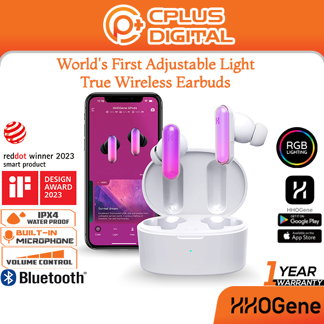 非対面買い物 HHOGene Gpods Wireless Earbuds with Light Control