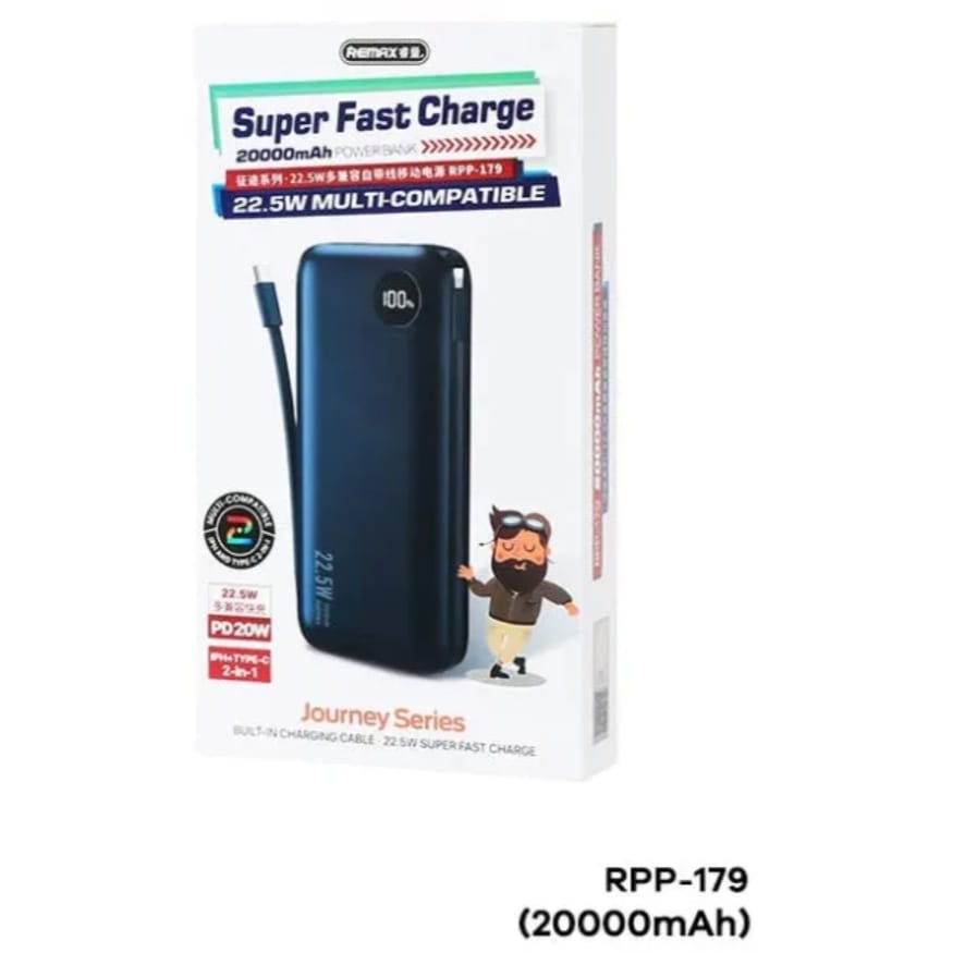 REMAX RPP-179 22.5W Super Fast Charge PD+QC Multi-Compatible PowerBank ...