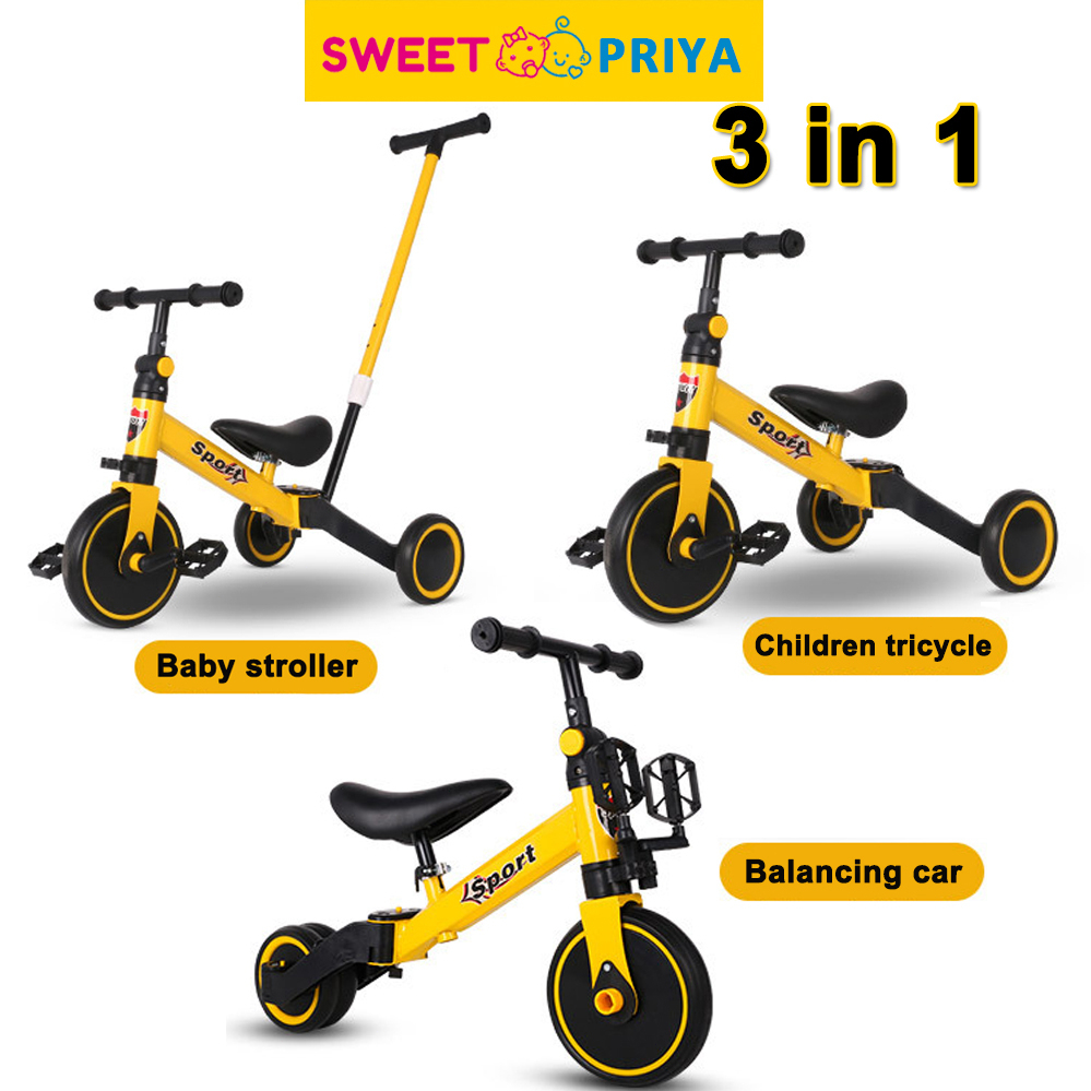 ANNS 3IN1 Baby Tricycle Kids Bycycle Stroller Children Bike Balance Car