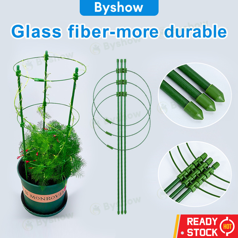 【Byshow】Plant Climbing Support Stick Net Conical Flower Rack Ring ...