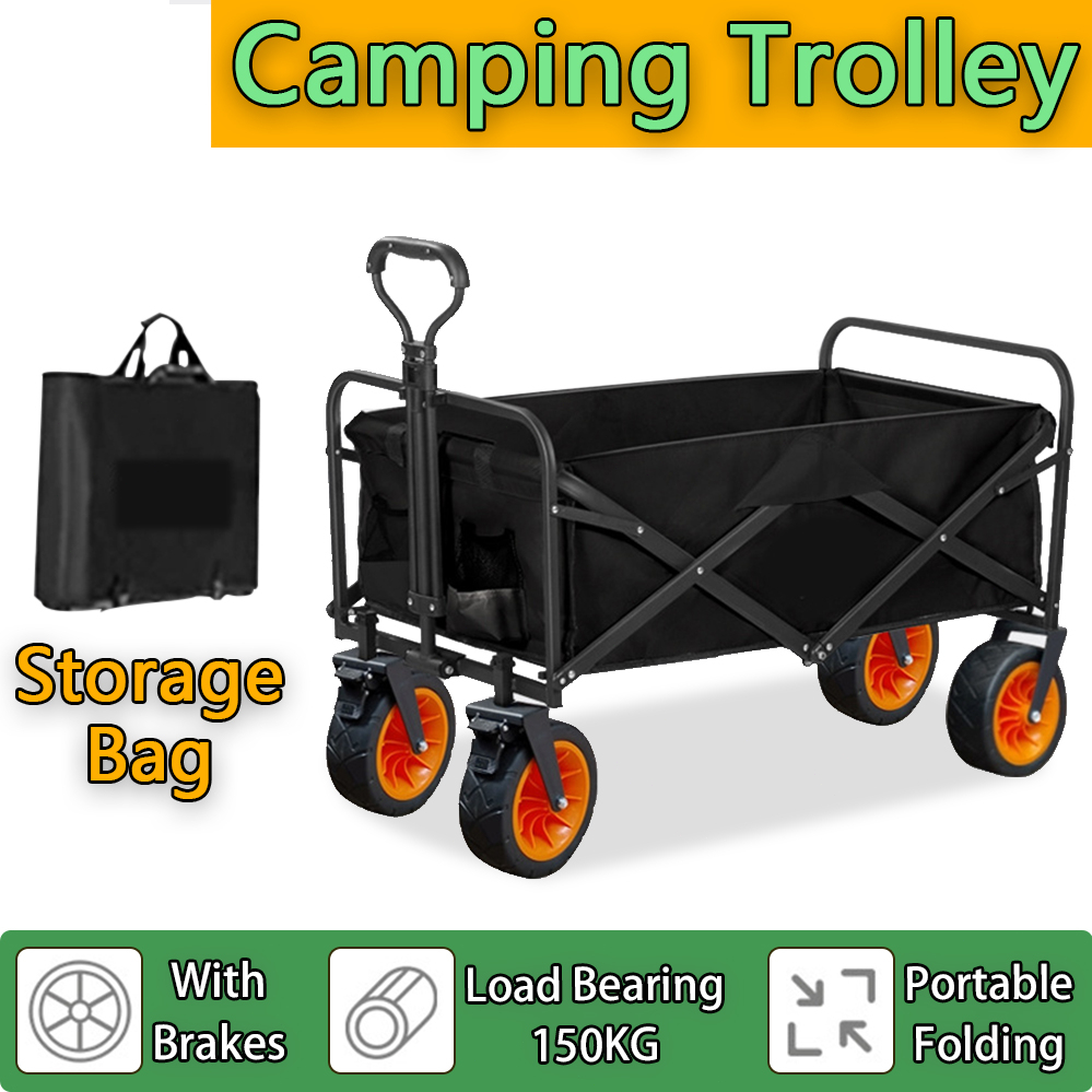 150KG Wagon Trolley 150L Foldable Camping Trolley Outdoor Shopping