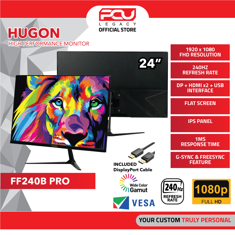 HUGON 24 INCH CURVED 100Hz | 165Hz | 240Hz 1MS IPS FULL HD MONITOR ...