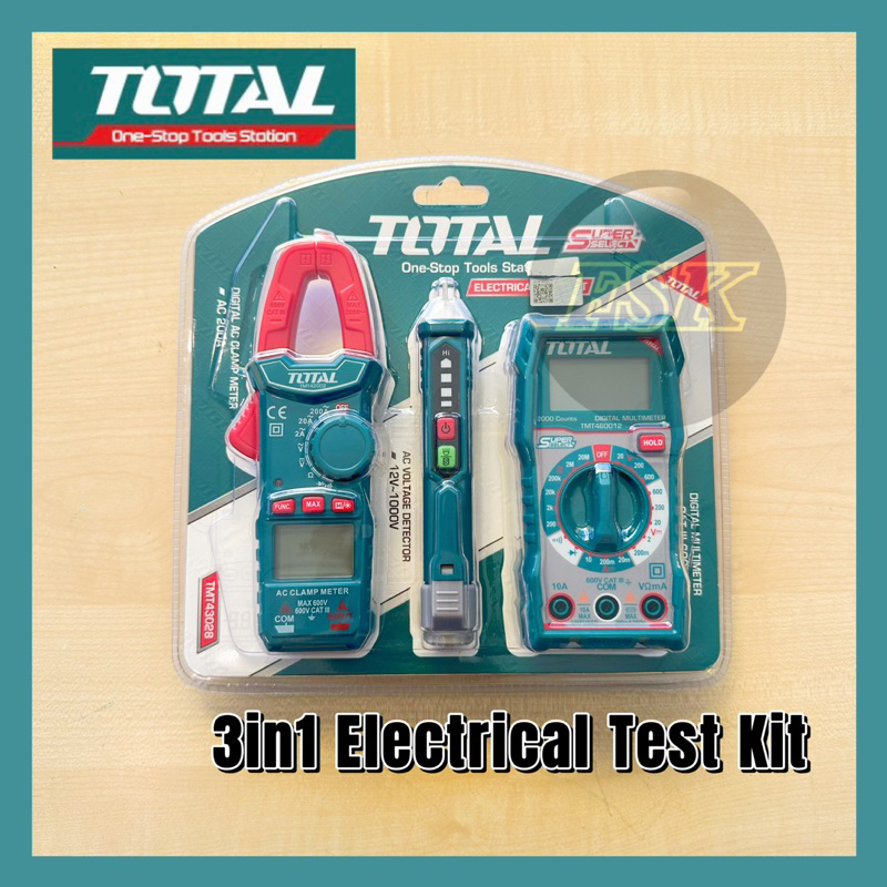 TOTAL 3in1 Electrical Test Kit TOTAL / Digital Multimeter / Digital AC