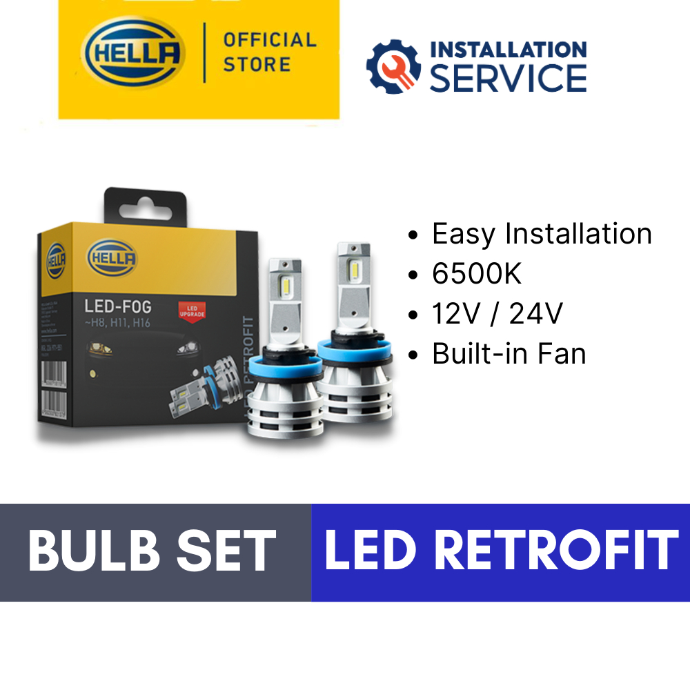 HELLA Retrofit LED Headlight Bulb Set H1/H3/H4/H7/H8/H11/HB3/HB4/H16 ...