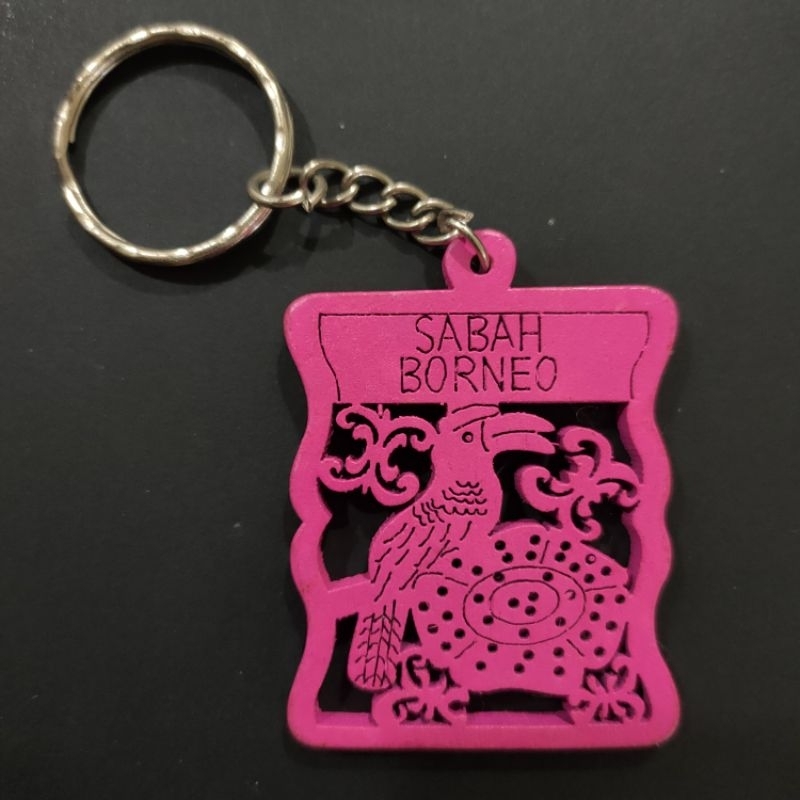 Sabah Borneo Souvenir Wood Carving Keychain | Shopee Malaysia