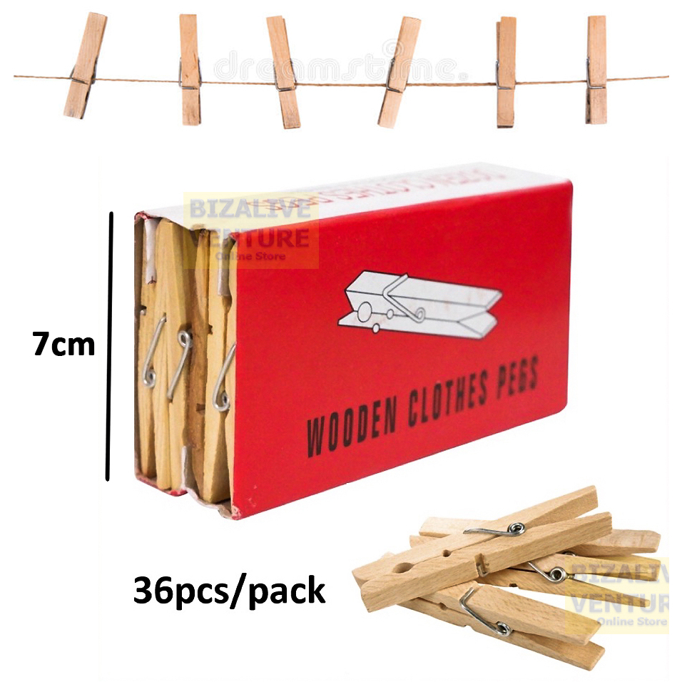 (36Pcs) Wooden MultiPurpose Clothes Pegs Wooden Cloth Pegs Cloth