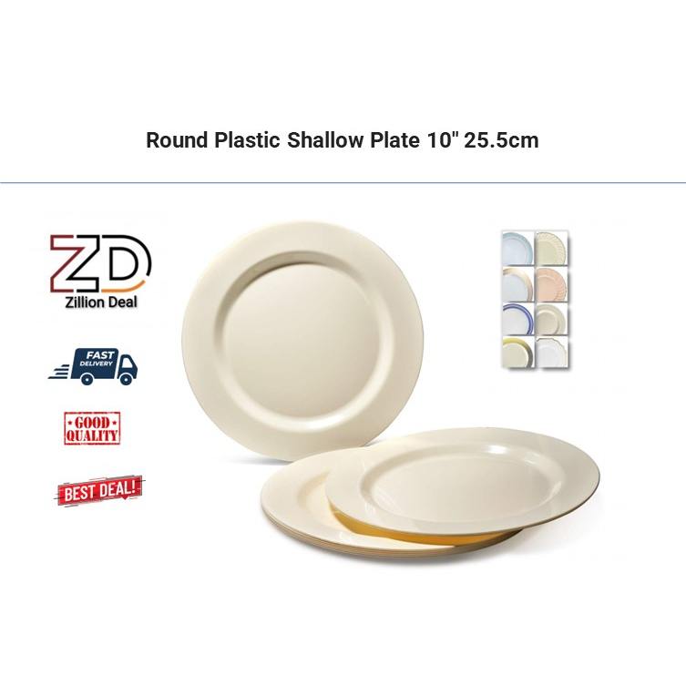 Round Plastic Shallow Plate 10