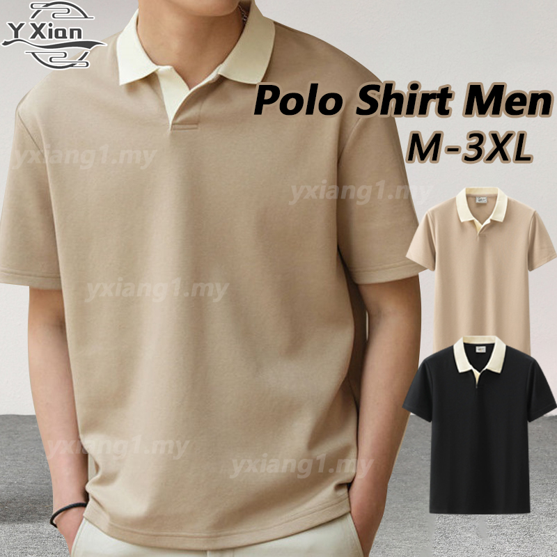 Hight Quality Baju T Shirt Berkolar Lelaki Korean Polo Shirt Men Short ...
