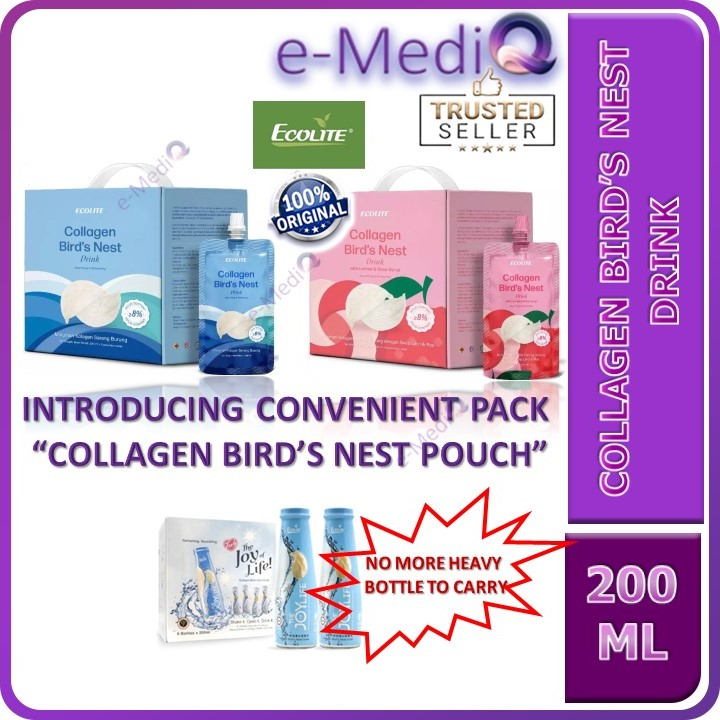 ECOLITE Collagen Birds Nest Drink [Original / Lychee Rose / Longan