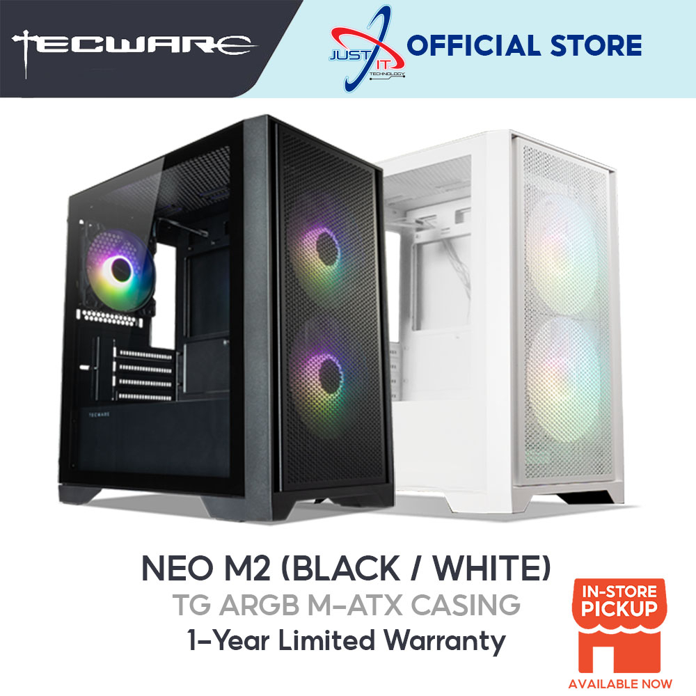 TECWARE NEO M2 TG / TECWARE M2 ARGB MATX GAMING CASING ( BLACK