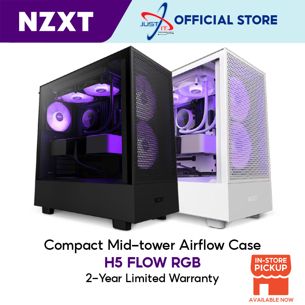 NZXT H5 FLOW / H5 FLOW RGB Compact Mid-tower Airflow Gaming Case ...