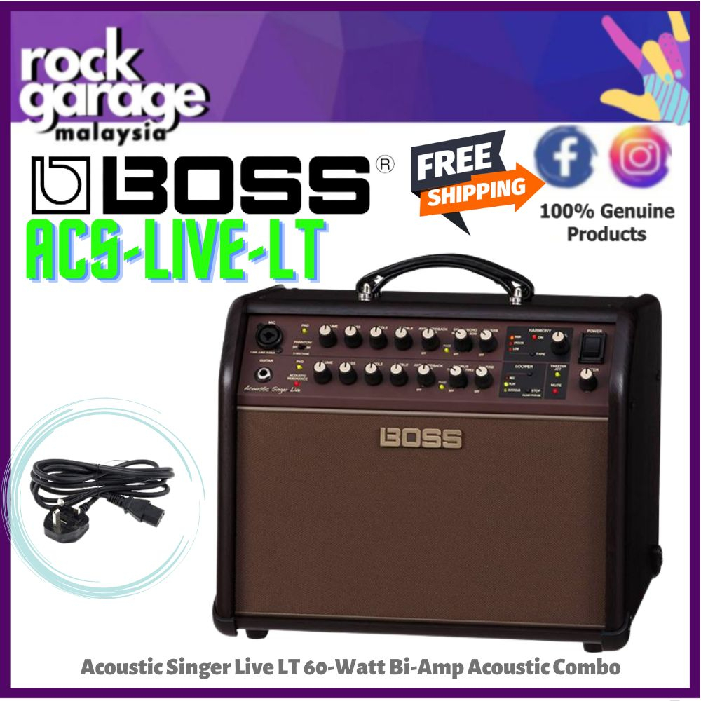 Boss ACS-LIVE-LT Acoustic Singer Live LT 60-Watt Bi-Amp Acoustic Combo ...