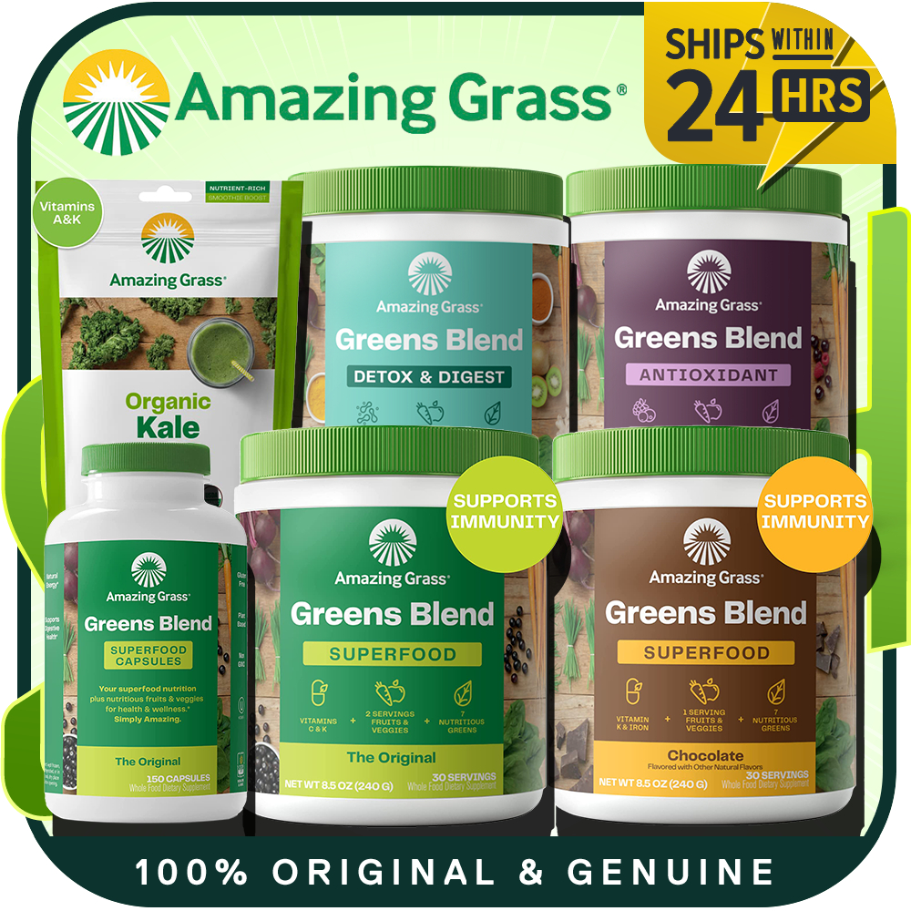 Amazing Grass Greens Blend / Capsules Superfood Detox & Digest