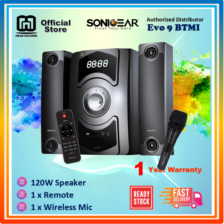 SONICGEAR Evo 9 BTMI 120W Bluetooth Karaoke Multimedia Speaker For TV