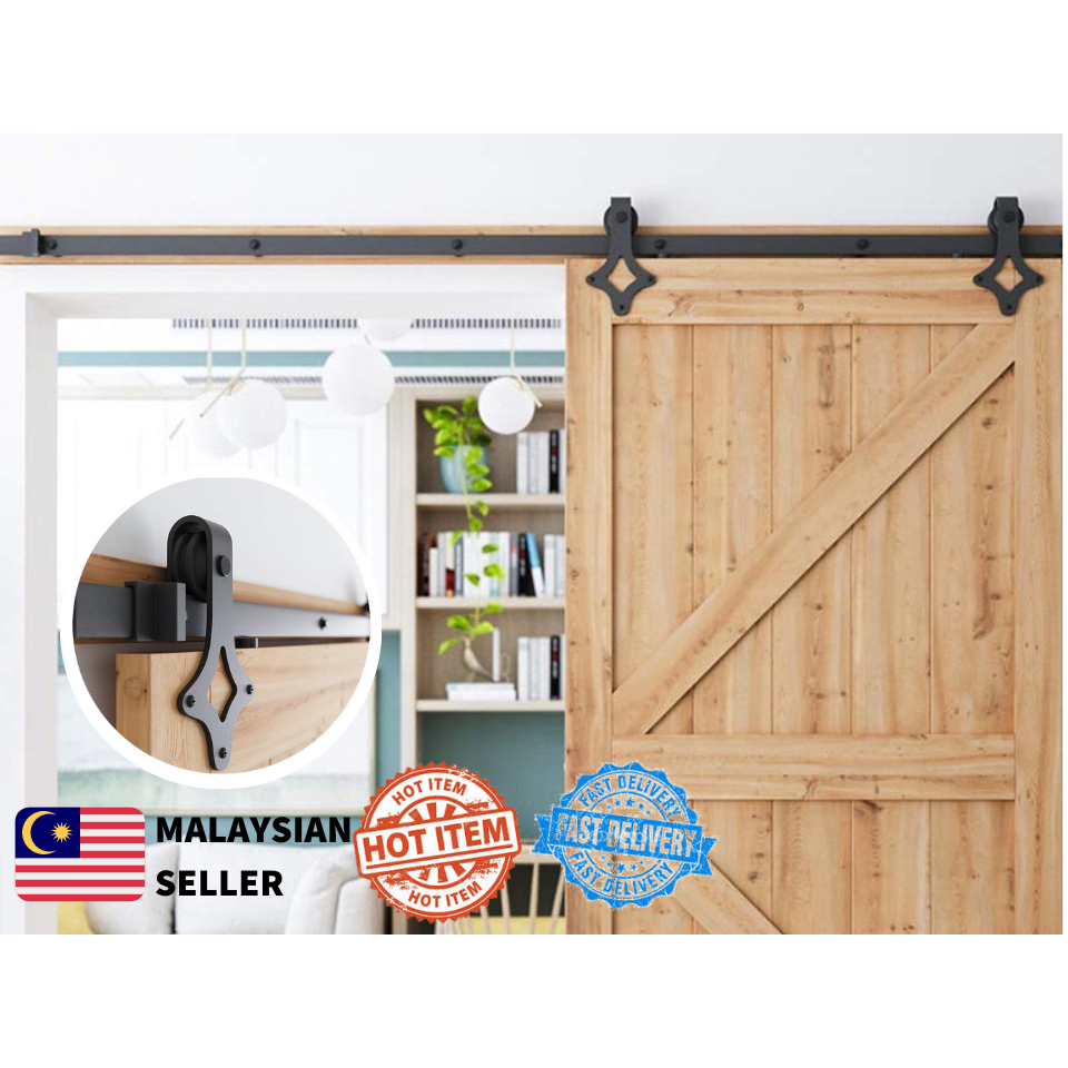 🔥READY STOCK🔥 Barn Door Railing Set Rhombus Type E / Wheel Type Barn ...