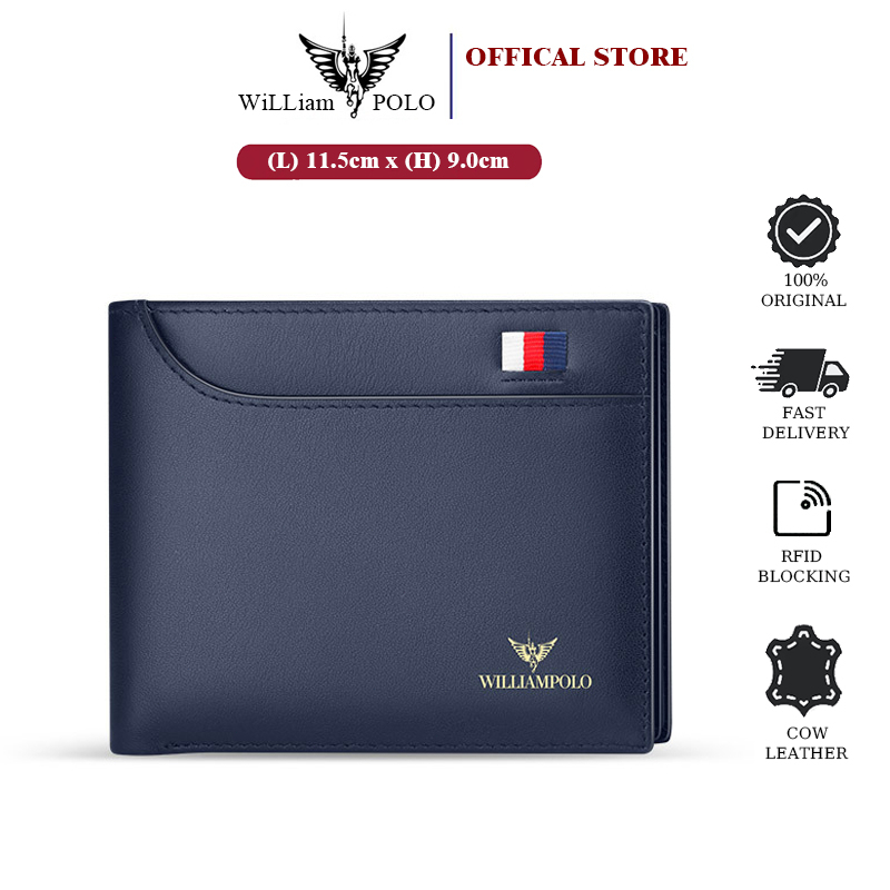 [READY STOCK] William POLO Men Genuine Leather Wallet - Trifold Wallet ...