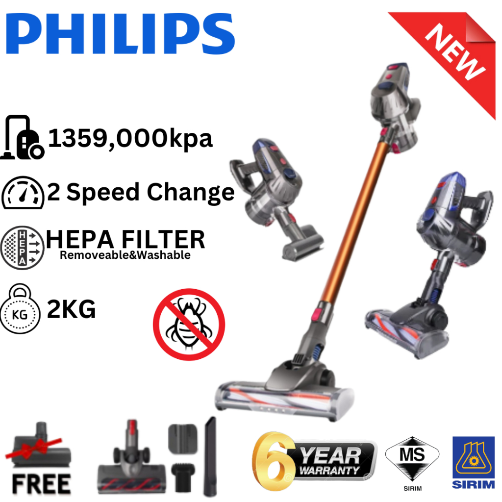 Philips K7 PRO Cordless Vacuum Vacuum Cleaner Free Dust Mite Wireless
