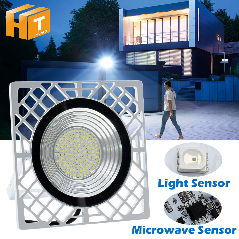 LED Street Light Microwave Sensor 220V 50W Outdoor Flood Light ...