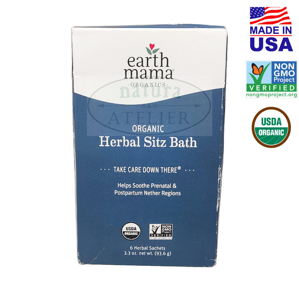 Earth Mama Organic Herbal Sitz Bath, for Perineal Relief, Prenatal & Postpartum, 6pk / Loose 1pc