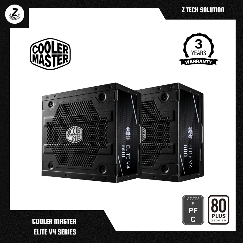 Cooler Master ELITE V4 500W/600W 80+ WHITE Power Supply | Shopee Malaysia