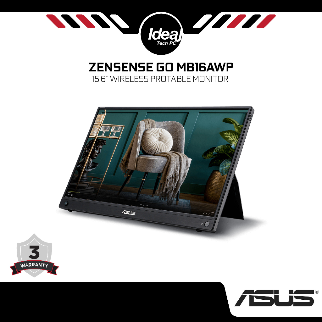 ASUS ZenScreen Go MB16AWP 15.6" Wireless Portable Monitor FHD / IPS