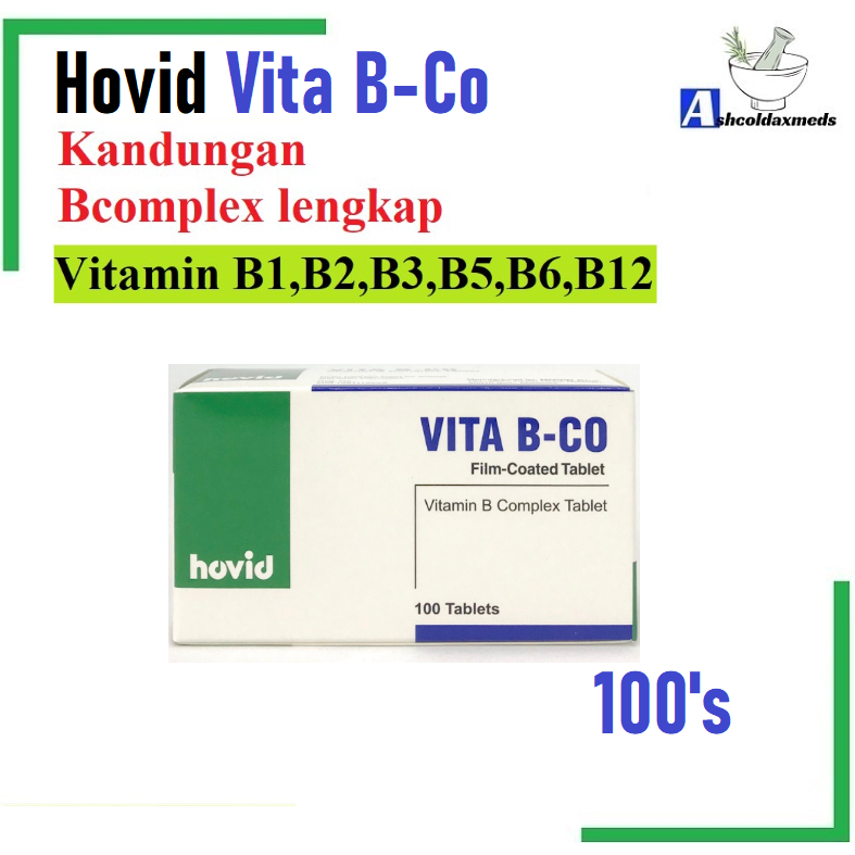 (BOX) Hovid Vita B-Co (VITAMIN B COMPLEX) Film Coated Tablet 10'Sx10 ...