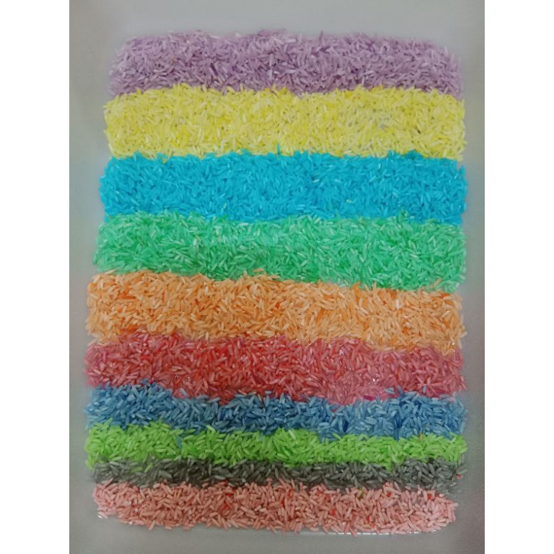 感官游戏彩虹米Montessori coloured rice/rainbow rice sensory play 200/300g ...