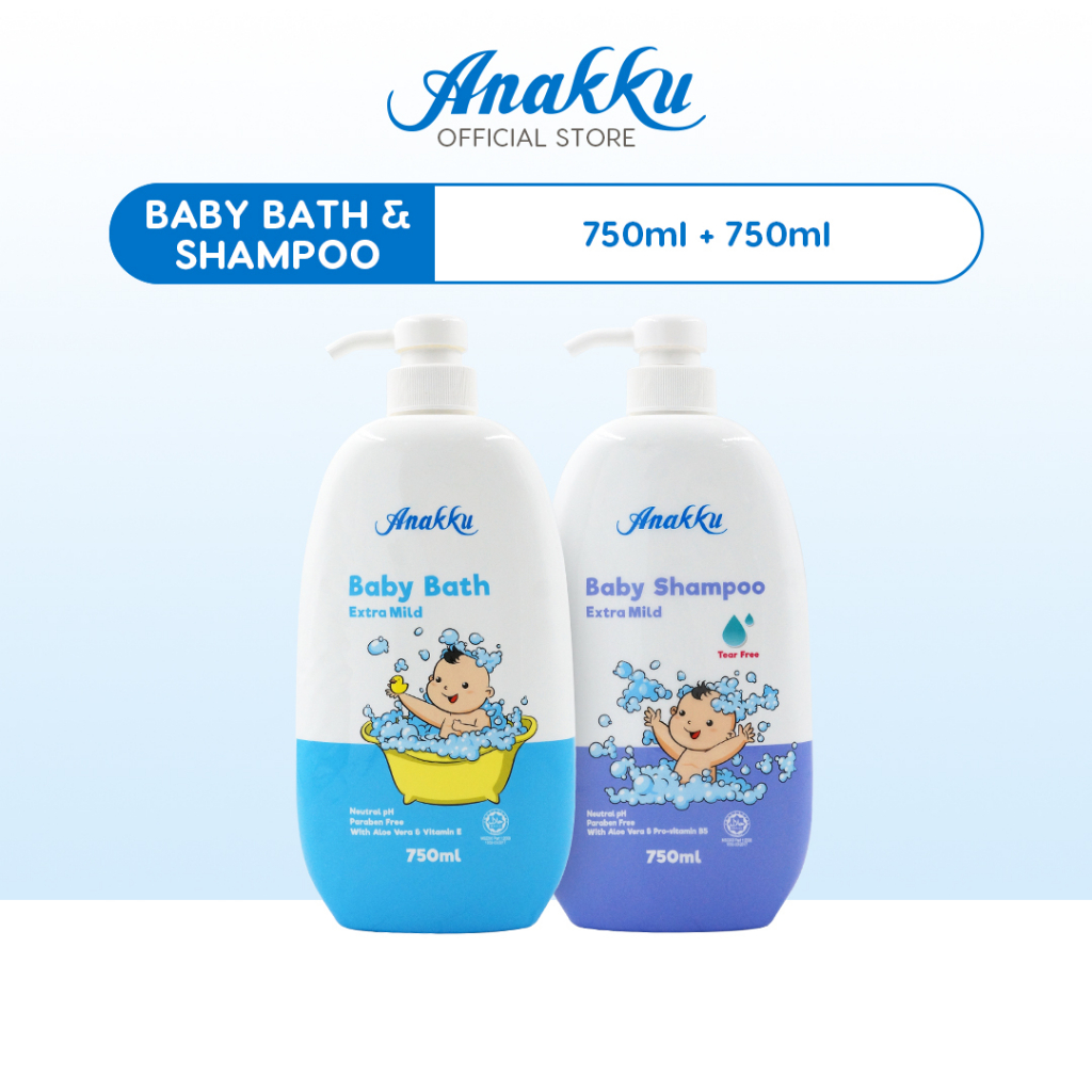 Anakku Baby Bath (750ml) + Baby Shampoo (750ml) | Sabun Mandian Bayi ...