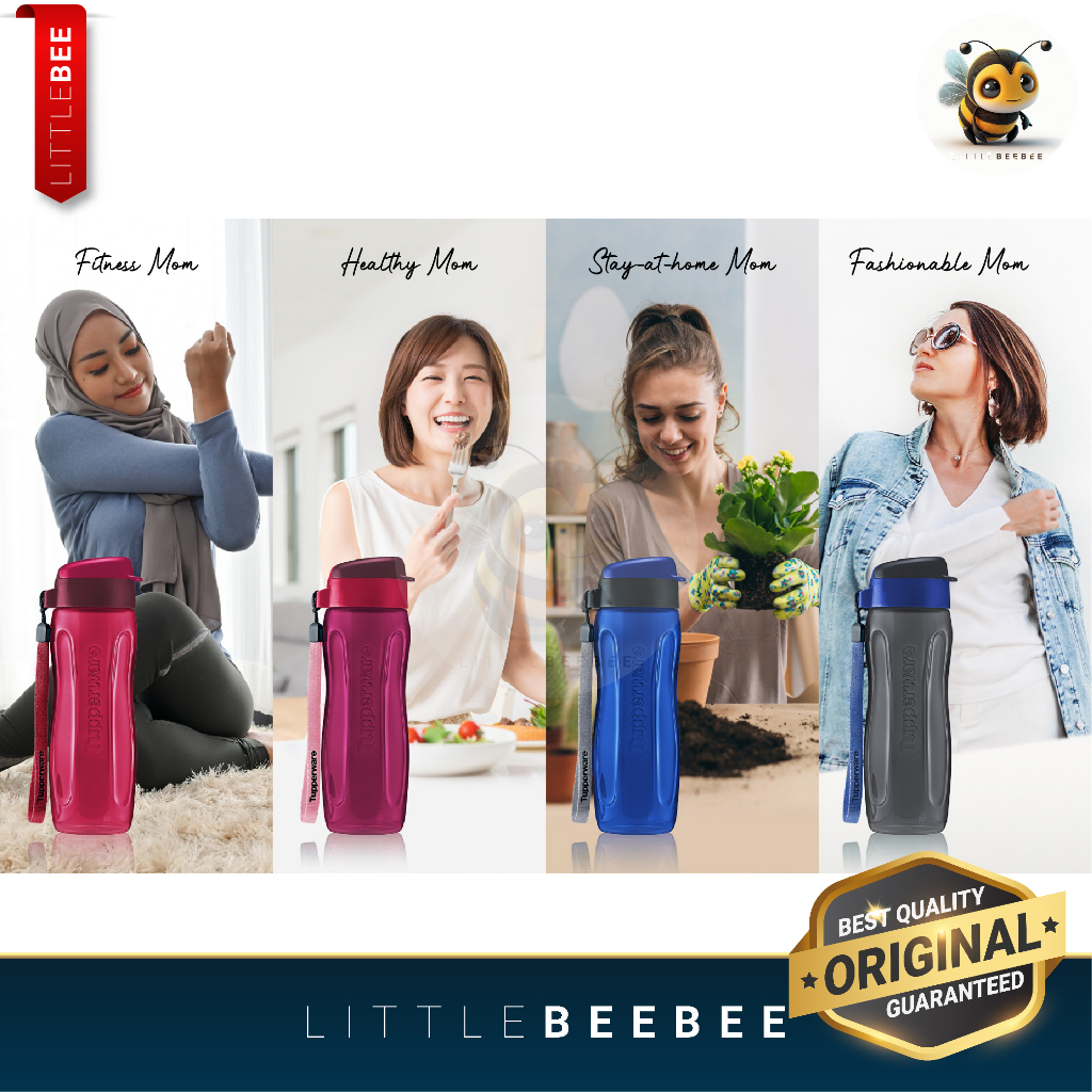 ⭐ TUPPERWARE Slim Eco Bottle with Strap 500ml Botol Air Tupperware BPA