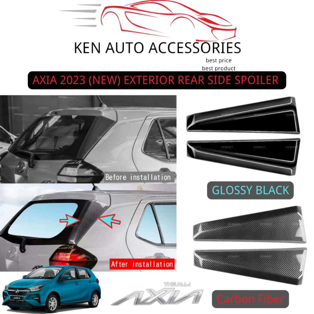 AXIA 2023-2024 (NEW) Exterior Rear Pillar Cover/Rear Spoiler Side ...