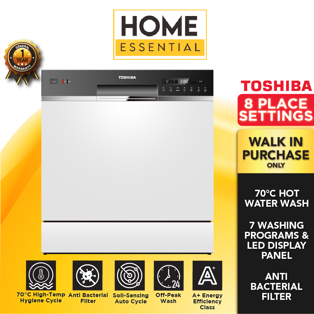 Toshiba Table Top Dishwasher 83PCS DW08T1(S)MY w Sanitizing Mode