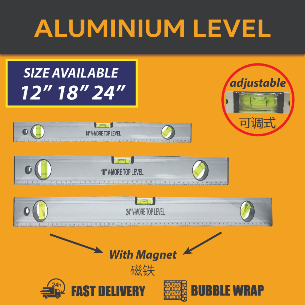 ALUMINIUM TOP LEVEL RULER MEASURING with magnetic (12