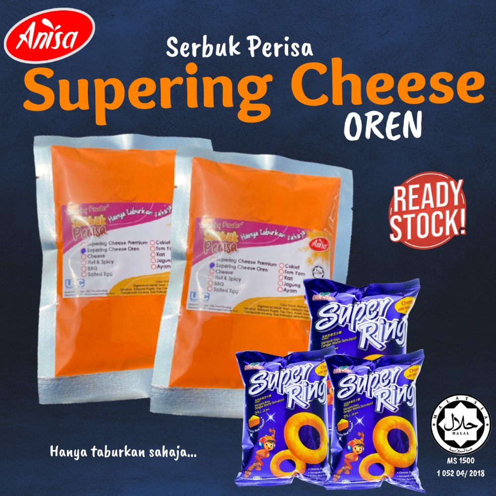 [100G SUPERING CHEESE OREN] SERBUK PERISA KEREPEK SEDAP HALAL HANYA ...
