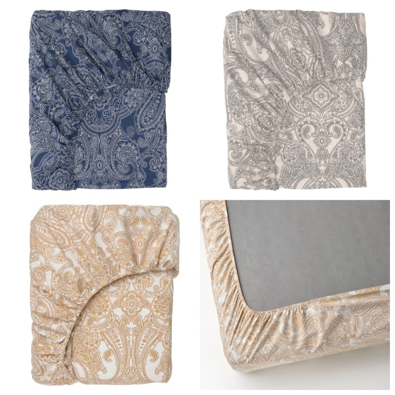 IKEA JATTEVALLMO Cotton Fitted Bedsheet Cadar Single Cadar Queen Cadar King Cadar Sendat Premium