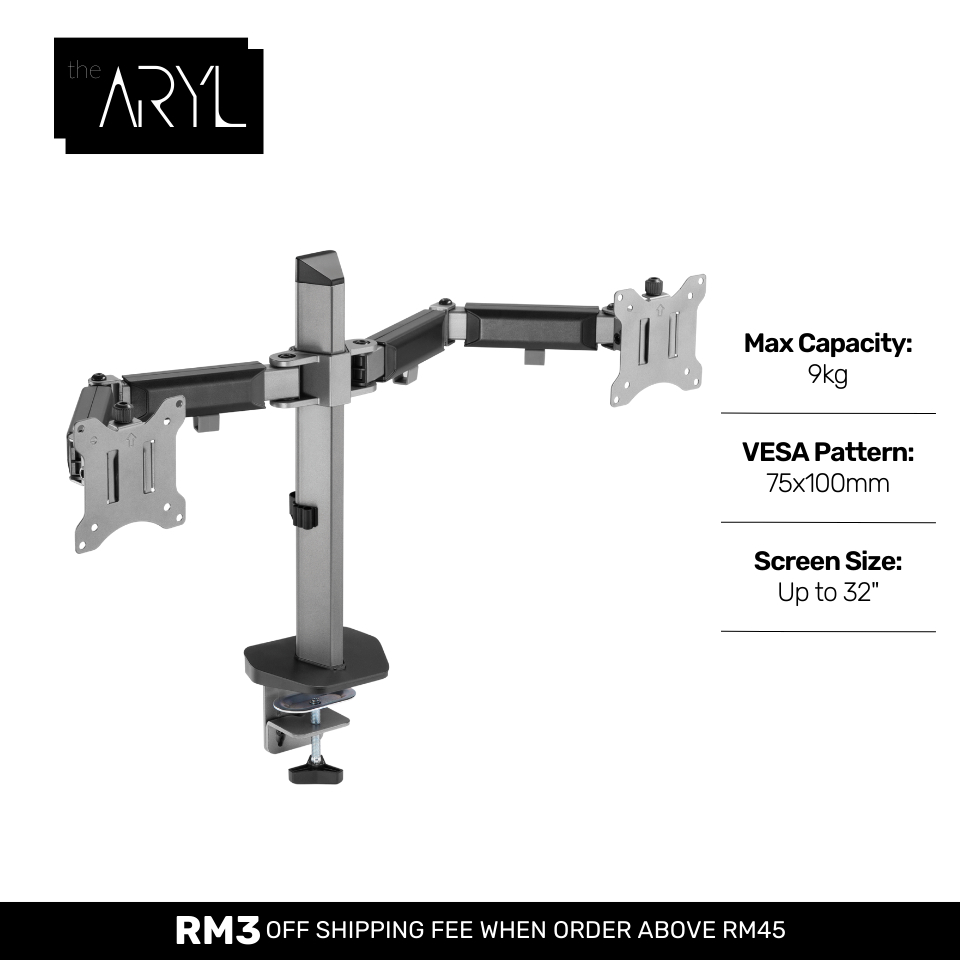 the Aryl™ Deluxe DualMonitor Articulating Monitor Arm Shopee Malaysia