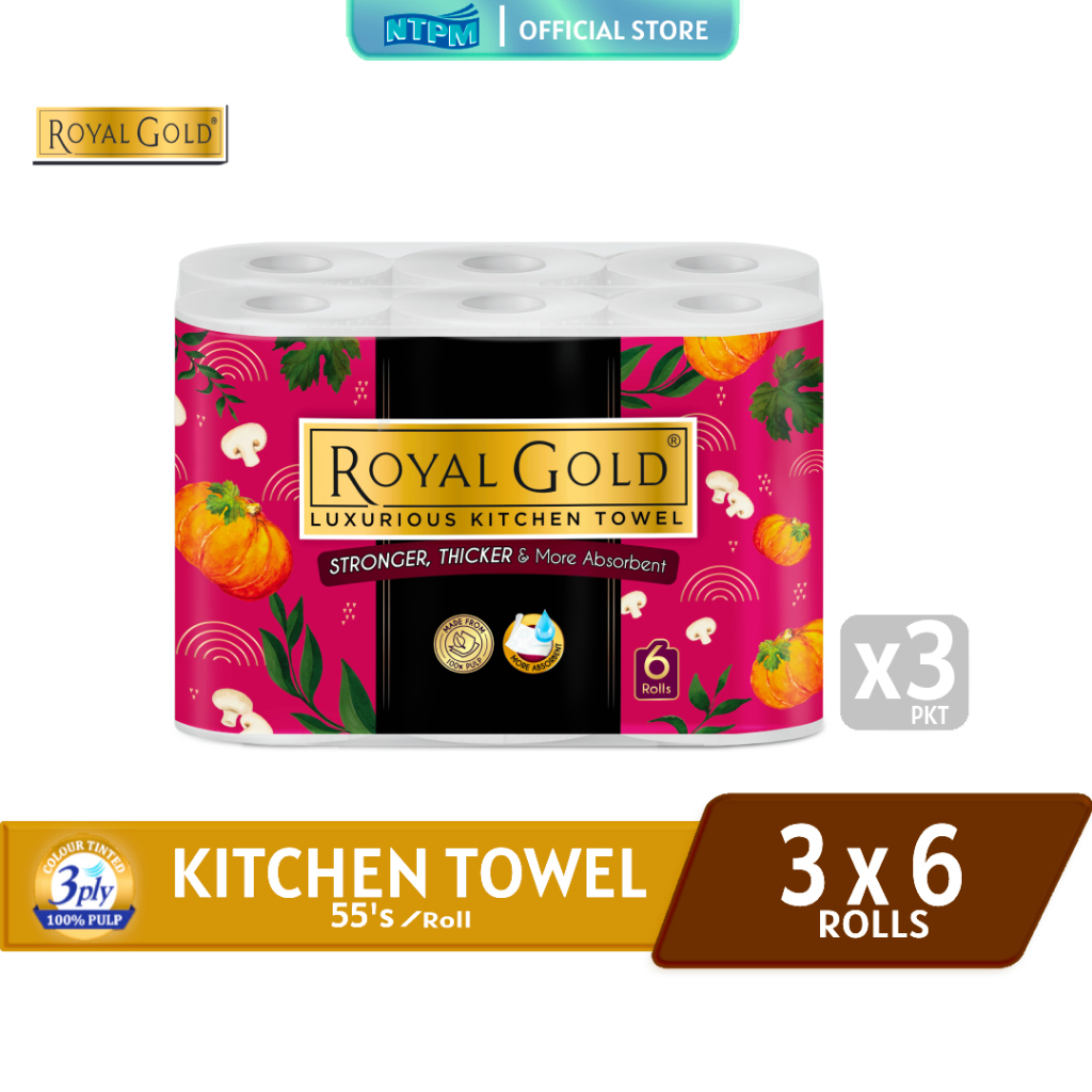 Royal Gold Kitchen Towel (55's x 6 Roll x 3 Packets) Shopee Malaysia
