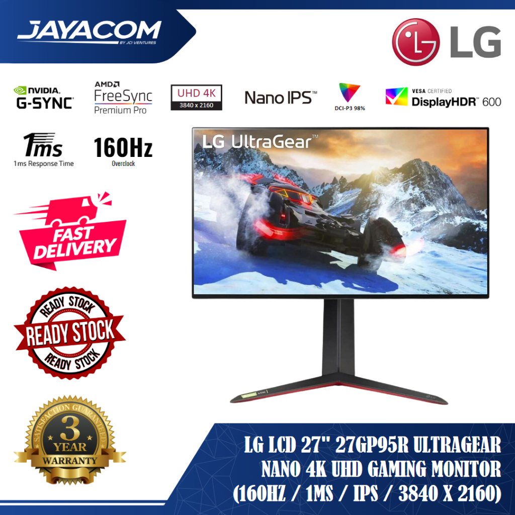 LG 27" 27GP95R UltraGear Nano 4K UHD Gaming Monitor (160Hz / 1ms / IPS ...