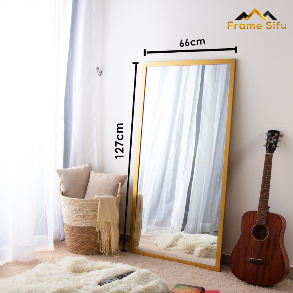 Hanging Mirror with wooden Frame 2ftx4ft, Cermin Panjang | Shopee Malaysia