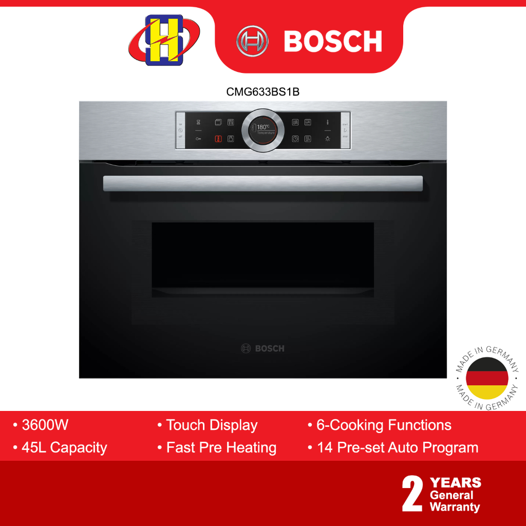 Bosch BuiltIn Oven (45L/60cm) Touch Display 14Cooking Function