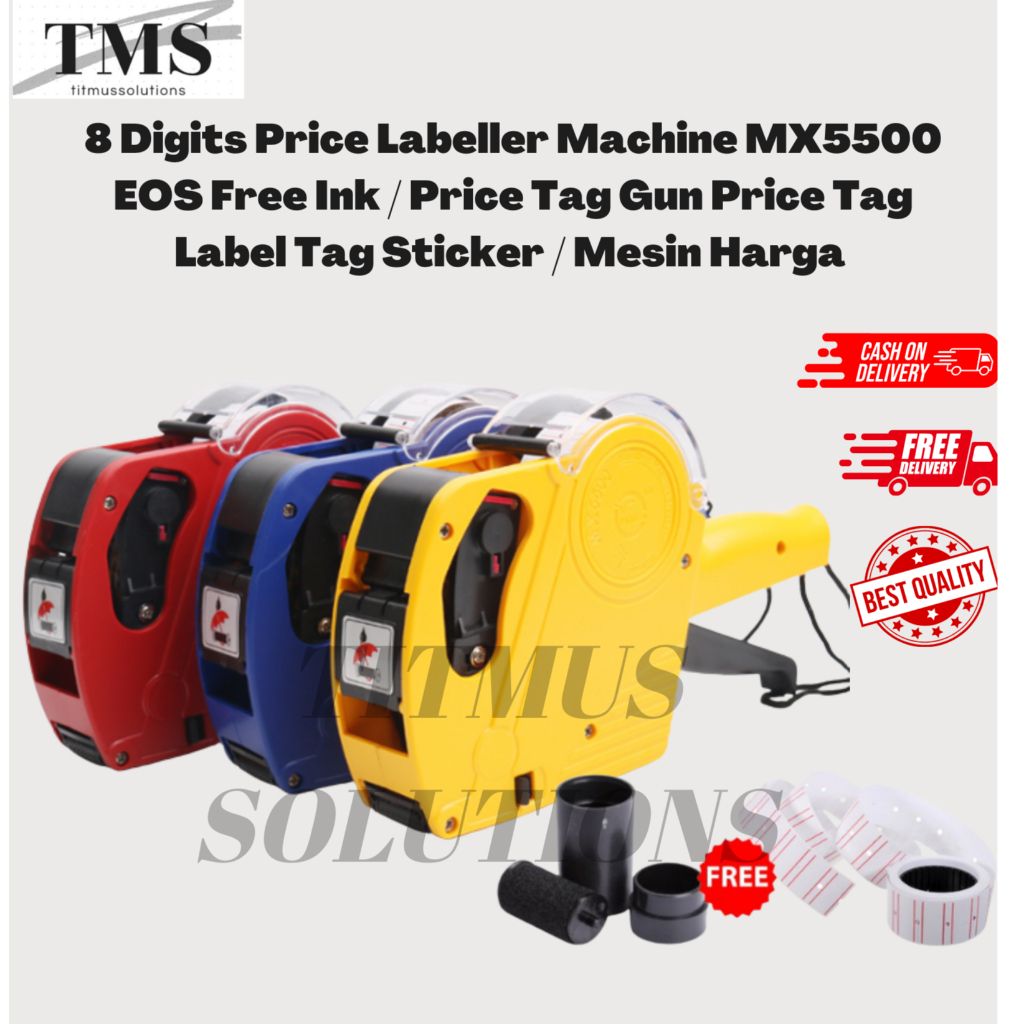 8 Digits Price Labeller Machine MX5500 EOS Free Ink / Price Tag Gun