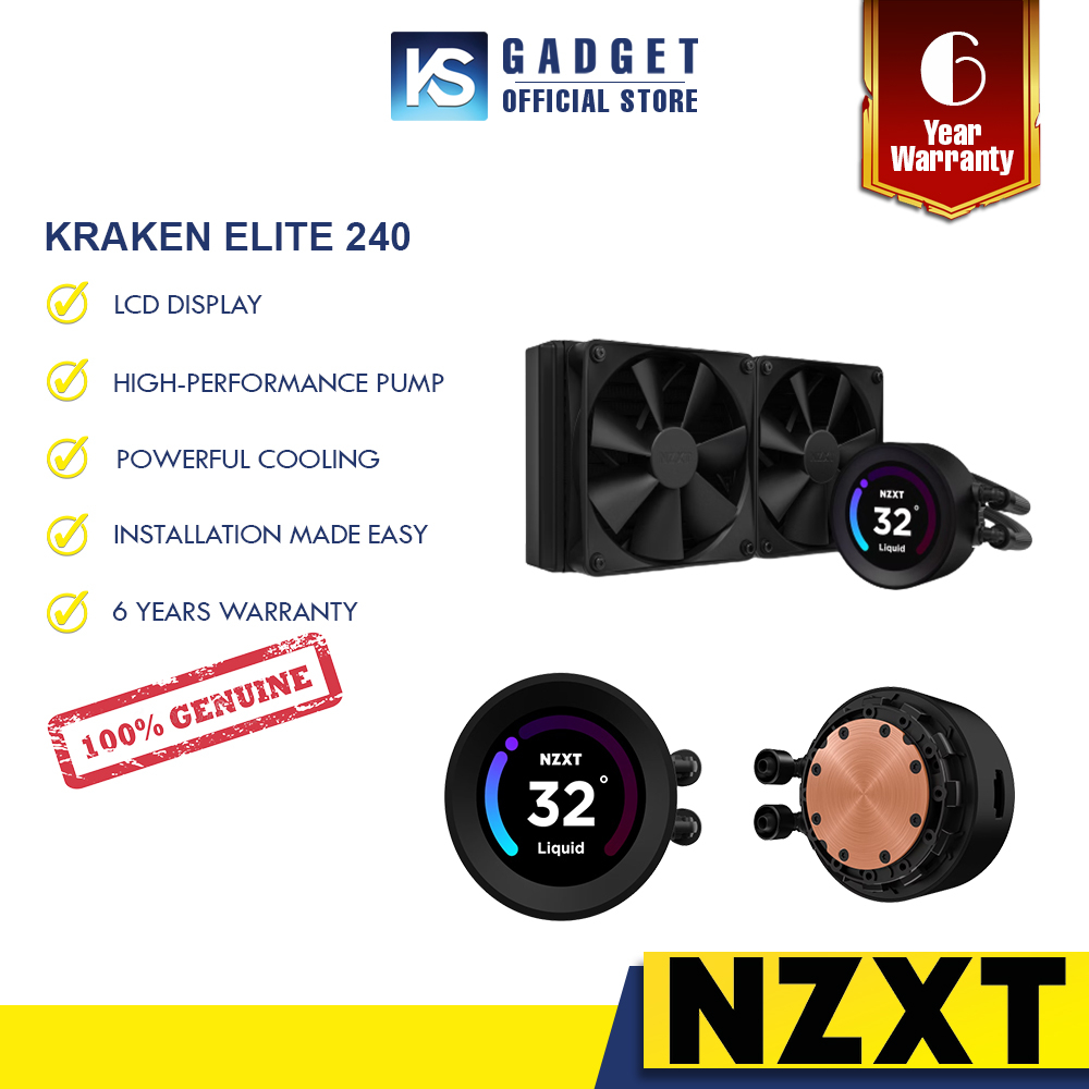 NZXT KRAKEN ELITE 240 / 360 RGB AIO Liquid Cooler with LCD Display