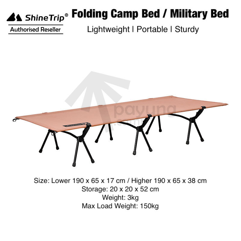 Folding Camp Bed Dual Way Adjustable UltraLight Military