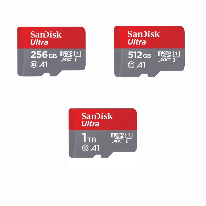 SANDISK ULTRA Red Grey micro SD Card 256GB, 512GB, 1TB UHS-I, C10, U1 ...