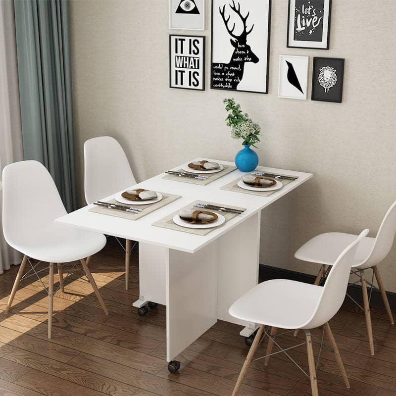 4ft Folding Table Household Dining Table Movable Table Storage Multi ...