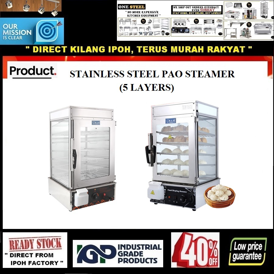 COMMERCIAL SMALL PAO STEAMER/DIM SUM STEAMER/PAO KUKUS/不锈钢蒸包炉/PEMANAS PAO/STEAMER MACHINE/HEAVY
