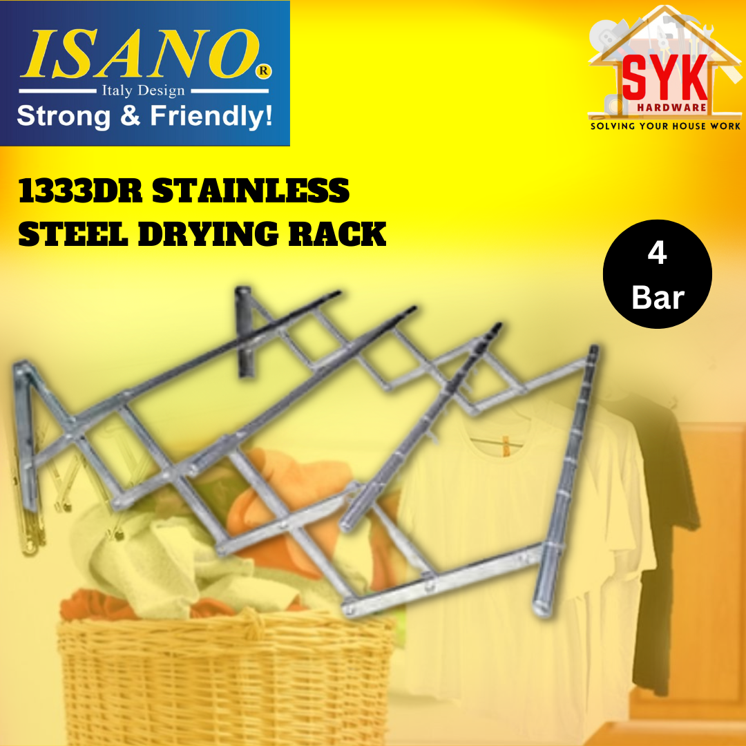 SYK Isano 1333DR Stainless Steel Retractable Drying Rack Wall Mounted