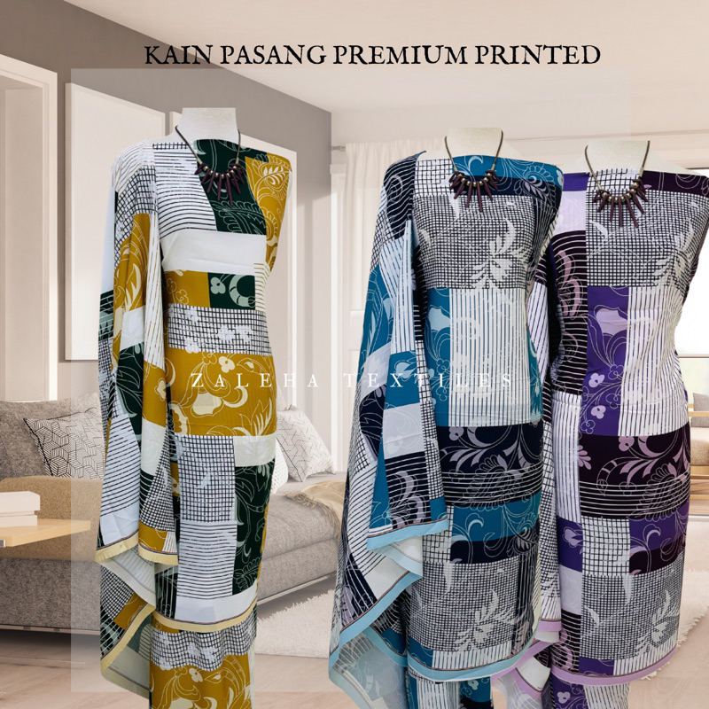 KAIN PASANG PREMIUM PRINTED CORAK ABSTRAK BY ZALEHA TEXTILES KAIN ...